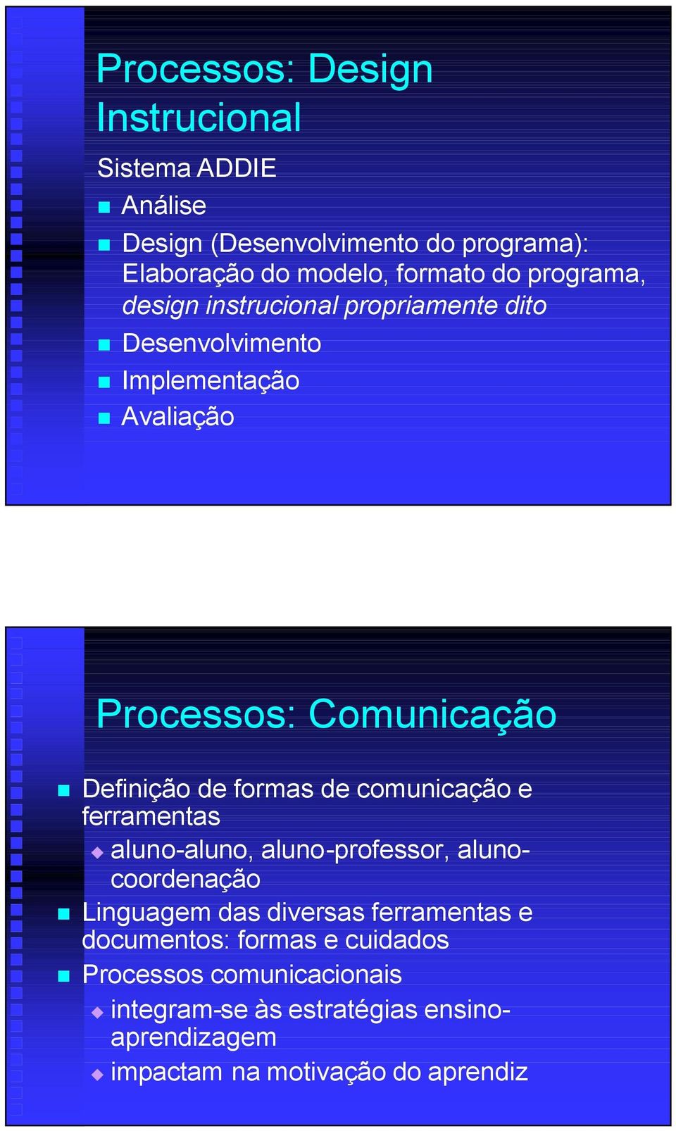 formas de comunicação e ferramentas aluno-aluno, aluno, aluno-professor, aluno- coordenação Linguagem das diversas ferramentas e