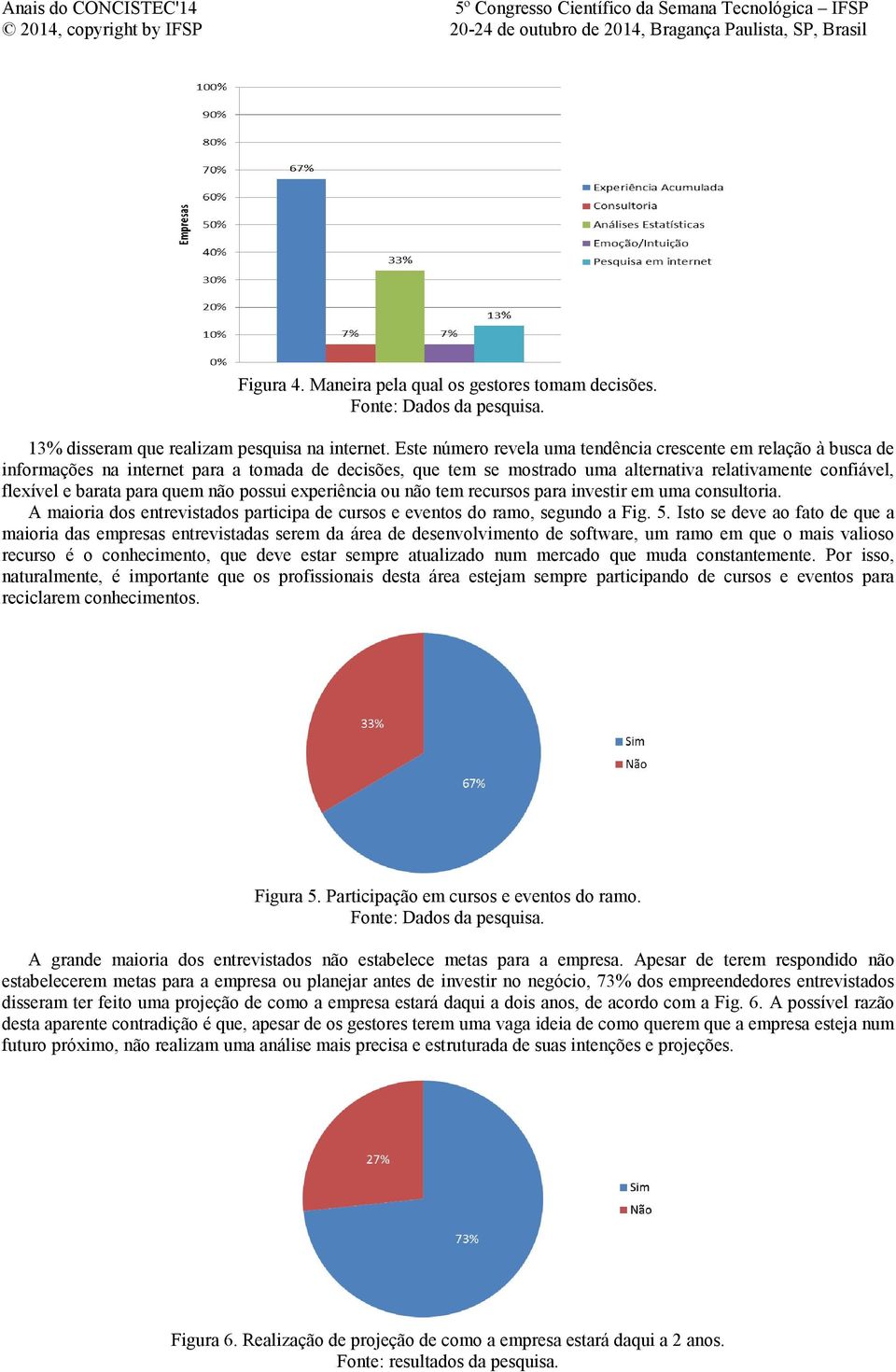 quem não possui experiência ou não tem recursos para investir em uma consultoria. A maioria dos entrevistados participa de cursos e eventos do ramo, segundo a Fig. 5.