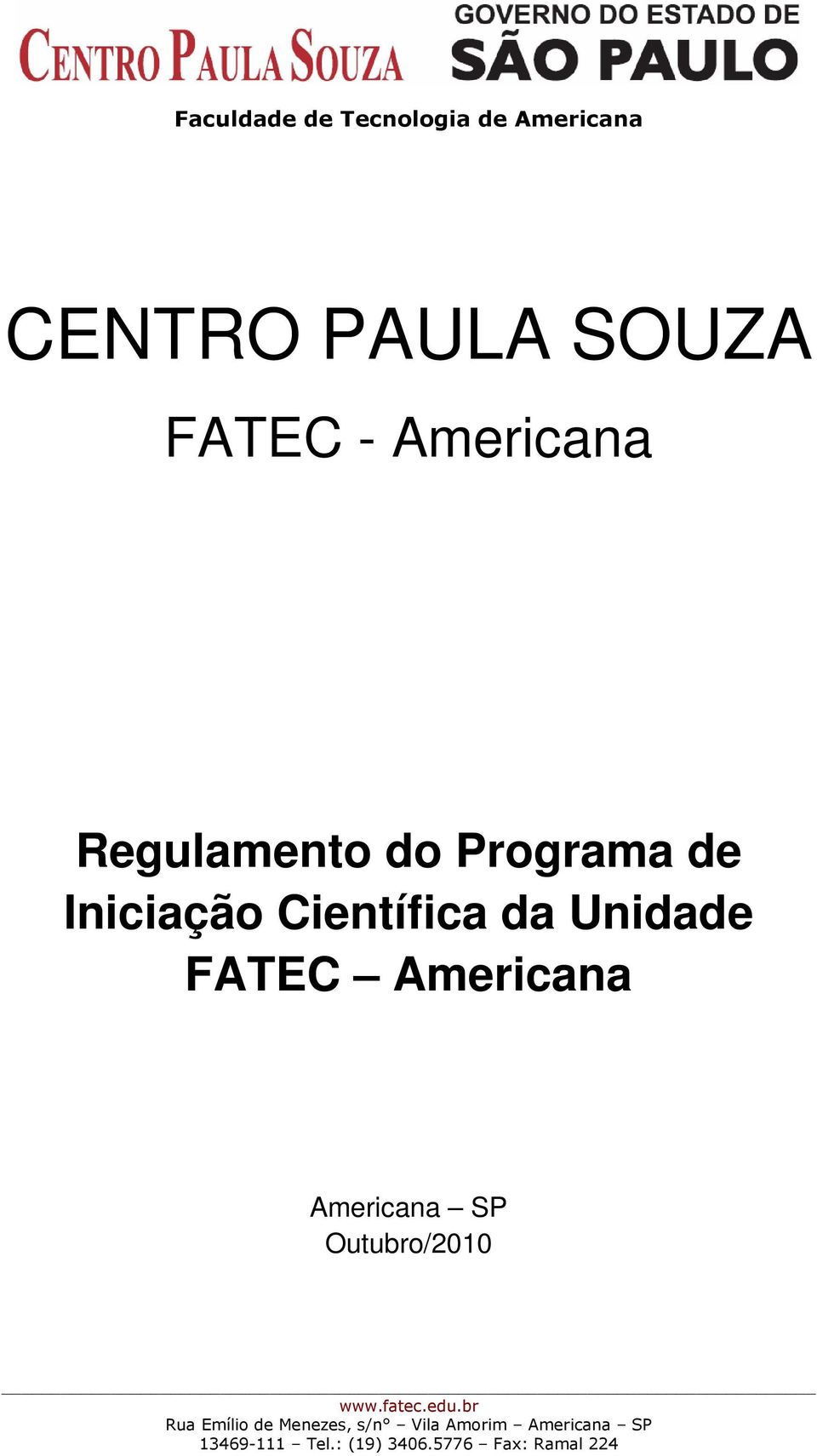 de Iniciação Científica da Unidade