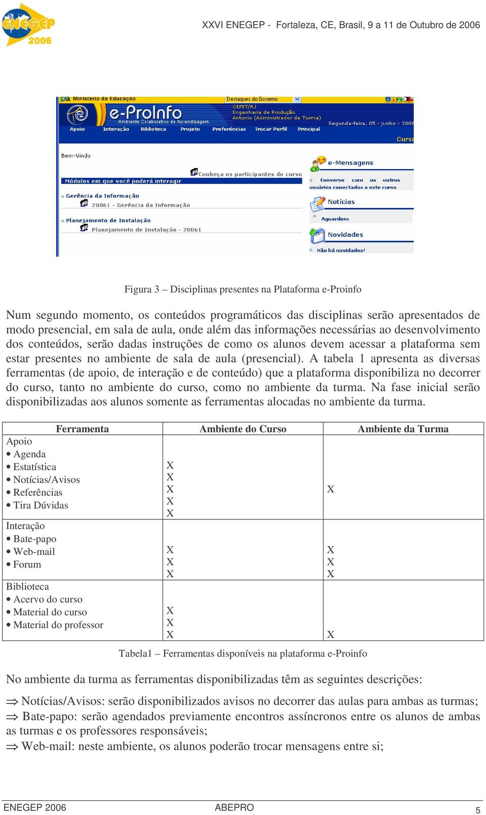 ambiente de sala de aula (presencial).