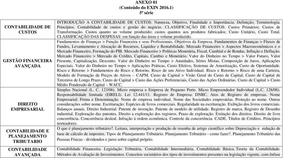 Objetivo, Finalidade e Importância; Definição; Terminologia; Princípios. Contabilidade de custos e gestão do negócio. CLASSIFICAÇÃO DE CUSTOS: Custos Primários; Custos de Transformação.