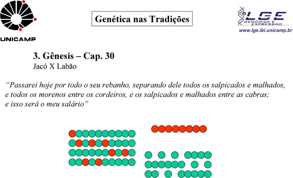 separando dele todos os salpicados e malhados, e todos os