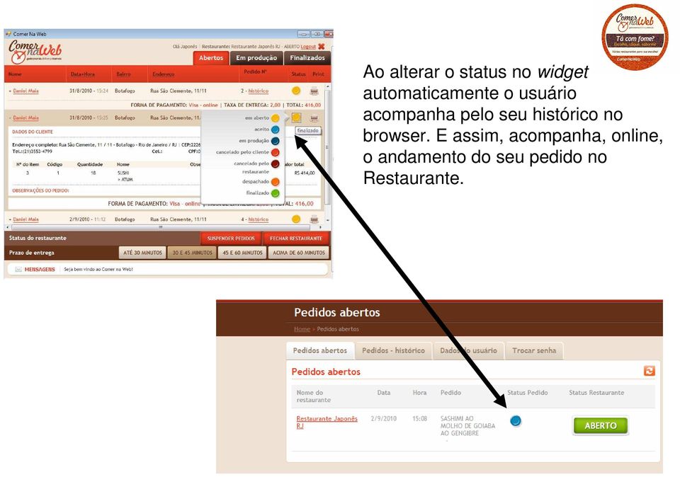 seu histórico no browser.