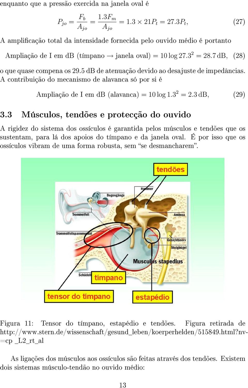 5 db de atenuação devido ao desajuste de impedâncias. A contribuição do mecanismo de alavanca só por si é Ampliação de I em db (alavanca) = 10 log 1.3 2 = 2.3 db, (29) 3.