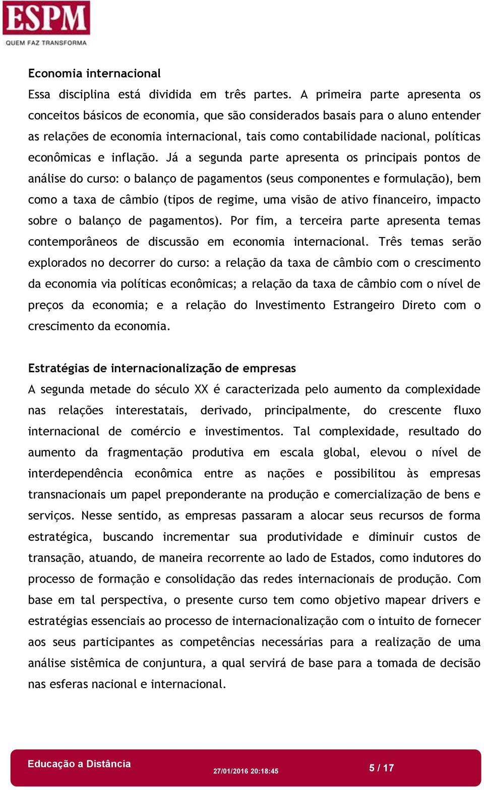 econômicas e inflação.