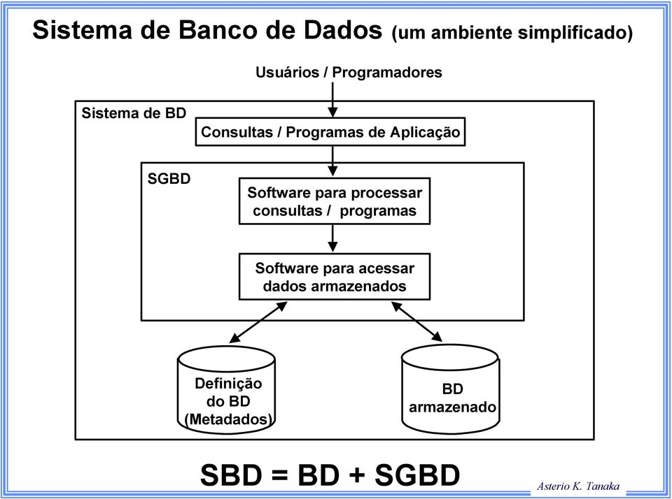 SGBD Software para processar consultas / programas Software para