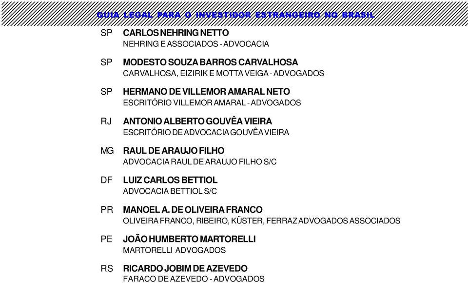 VIEIRA RAUL DE ARAUJO FILHO ADVOCACIA RAUL DE ARAUJO FILHO S/C LUIZ CARLOS BETTIOL ADVOCACIA BETTIOL S/C MANOEL A.