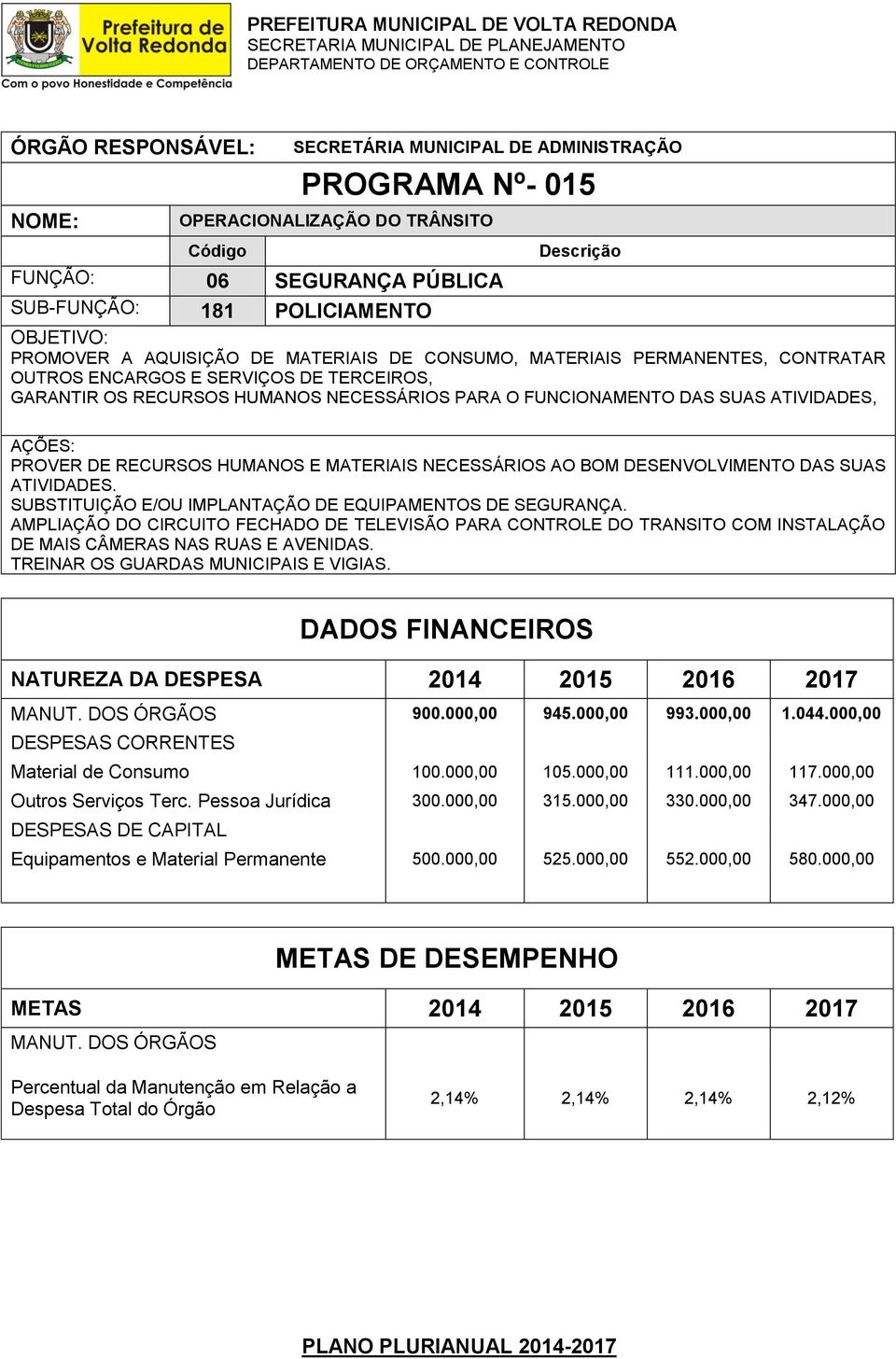 ATIVIDADES. SUBSTITUIÇÃO E/OU IMPLANTAÇÃO DE EQUIPAMENTOS DE SEGURANÇA. AMPLIAÇÃO DO CIRCUITO FECHADO DE TELEVISÃO PARA CONTROLE DO TRANSITO COM INSTALAÇÃO DE MAIS CÂMERAS NAS RUAS E AVENIDAS.