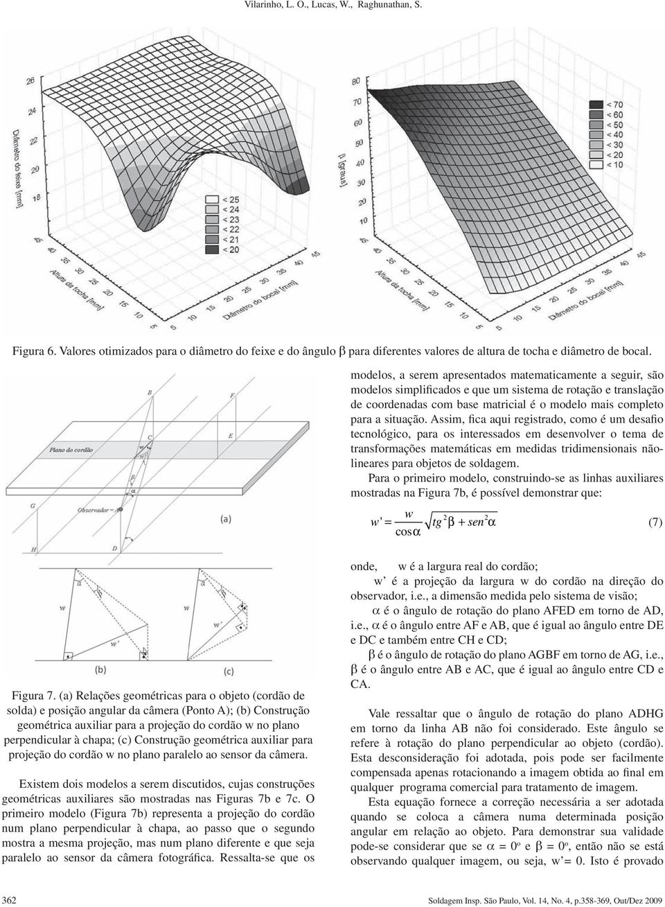 Assim, fica aqui registrado, como é um desafio tecnológico, para os interessados em desenvolver o tema de transformações matemáticas em medidas tridimensionais nãolineares para objetos de soldagem.