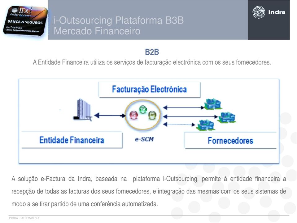 A solução e-factura da Indra, baseada na plataforma i-outsourcing, permite à entidade