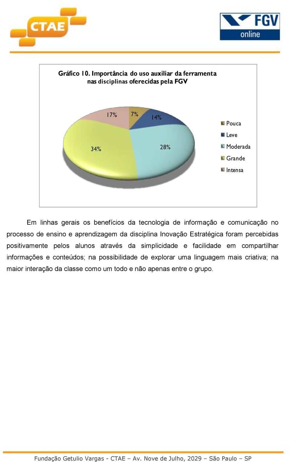 linhas gerais os benefícios da tecnologia de informação e comunicação no processo de ensino e aprendizagem da disciplina Inovação