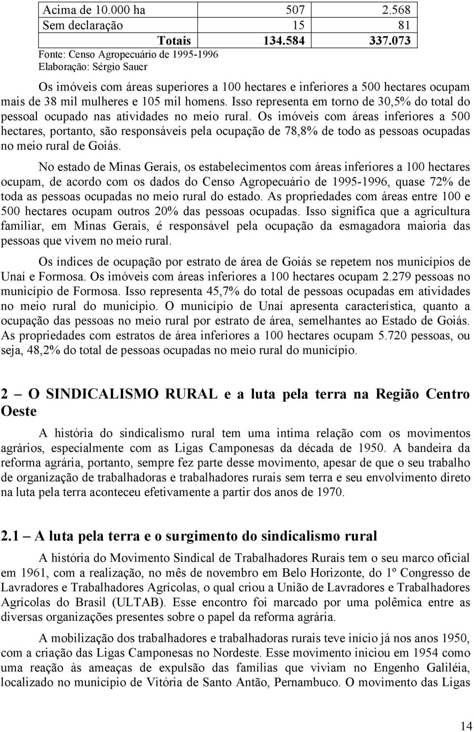 Isso representa em torno de 30,5% do total do pessoal ocupado nas atividades no meio rural.