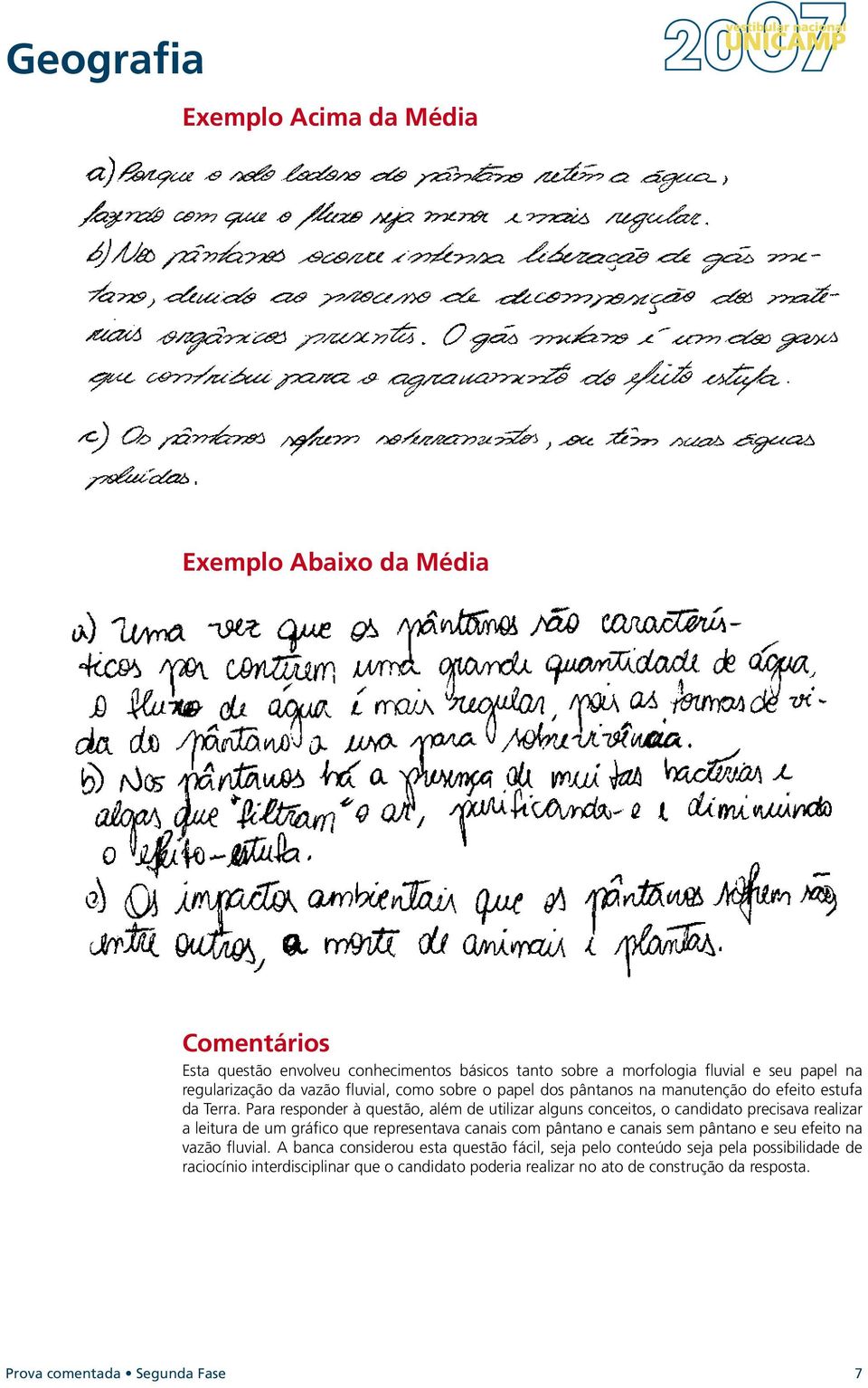 Para responder à questão, além de utilizar alguns conceitos, o candidato precisava realizar a leitura de um gráfico que representava canais com