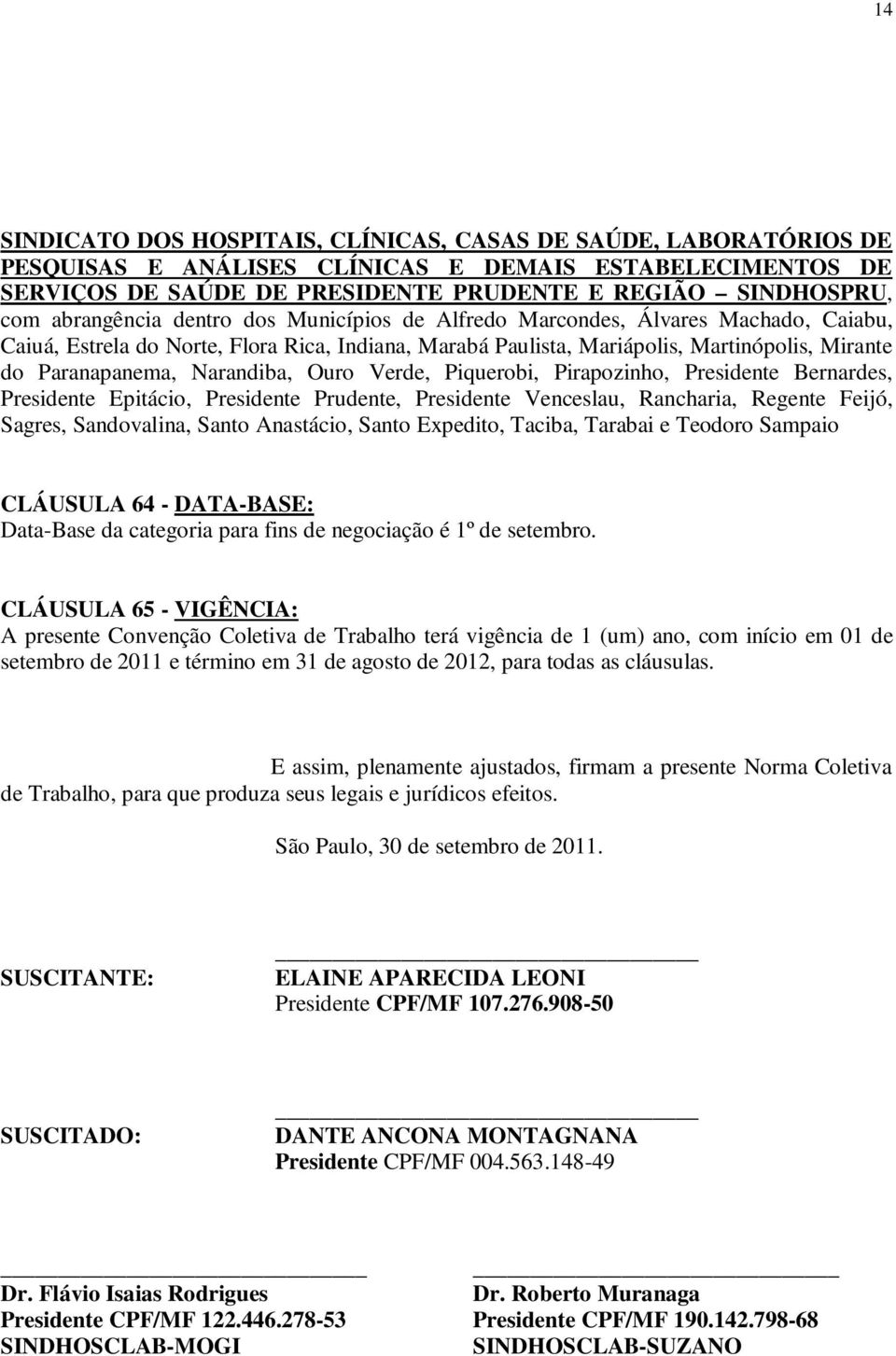 Narandiba, Ouro Verde, Piquerobi, Pirapozinho, Presidente Bernardes, Presidente Epitácio, Presidente Prudente, Presidente Venceslau, Rancharia, Regente Feijó, Sagres, Sandovalina, Santo Anastácio,