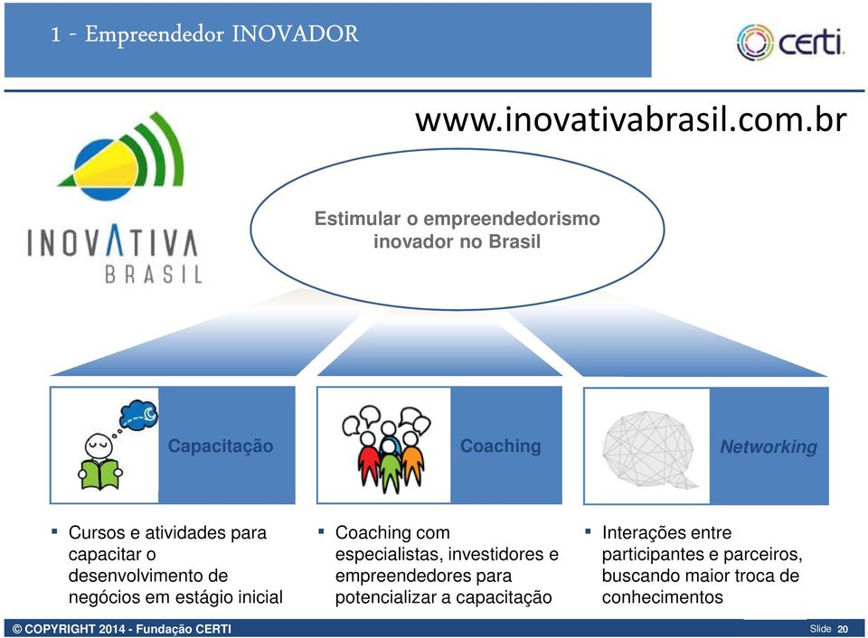 e atividades para capacitar o desenvolvimento de negócios em estágio inicial Coaching com especialistas,