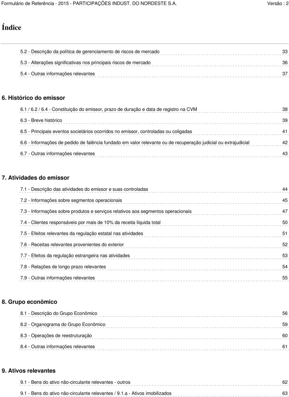 5 - Principais eventos societários ocorridos no emissor, controladas ou coligadas 41 6.