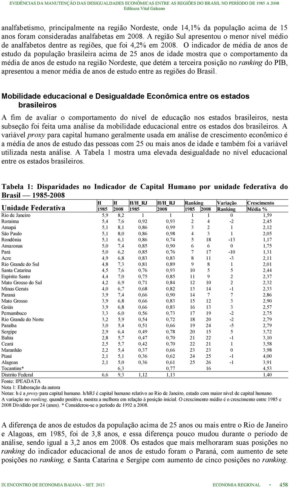 O indicador de média de anos de estudo da população brasileira acima de 25 anos de idade mostra que o comportamento da média de anos de estudo na região Nordeste, que detém a terceira posição no