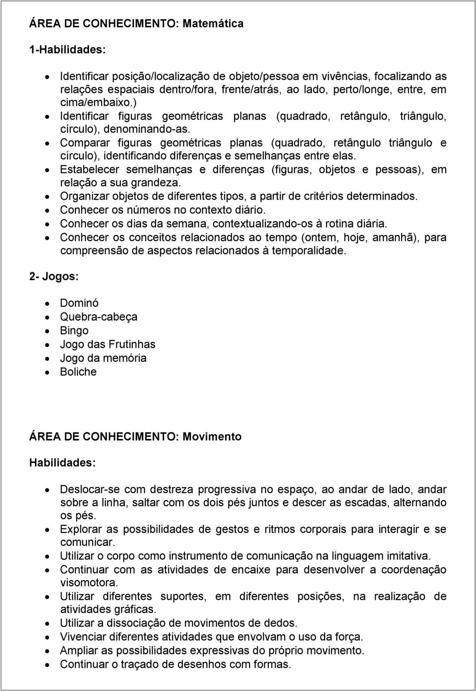 Comparar figuras geométricas planas (quadrado, retângulo triângulo e círculo), identificando diferenças e semelhanças entre elas.