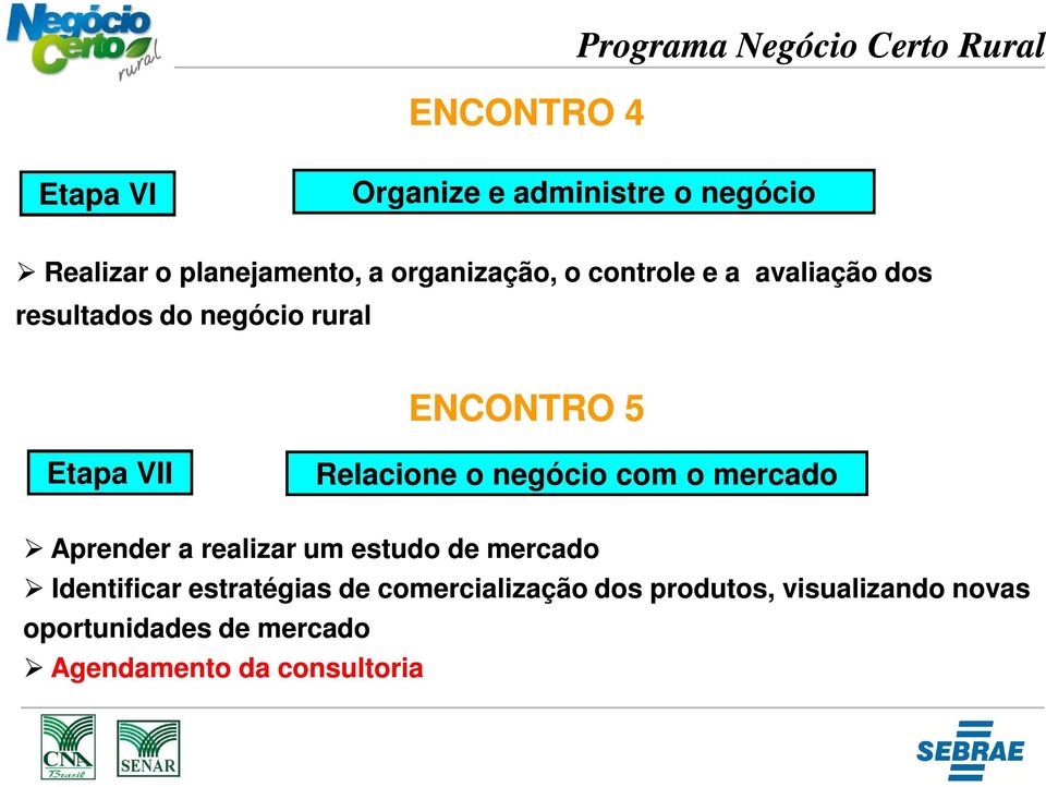 Etapa VII Relacione o negócio com o mercado Aprender a realizar um estudo de mercado Identificar