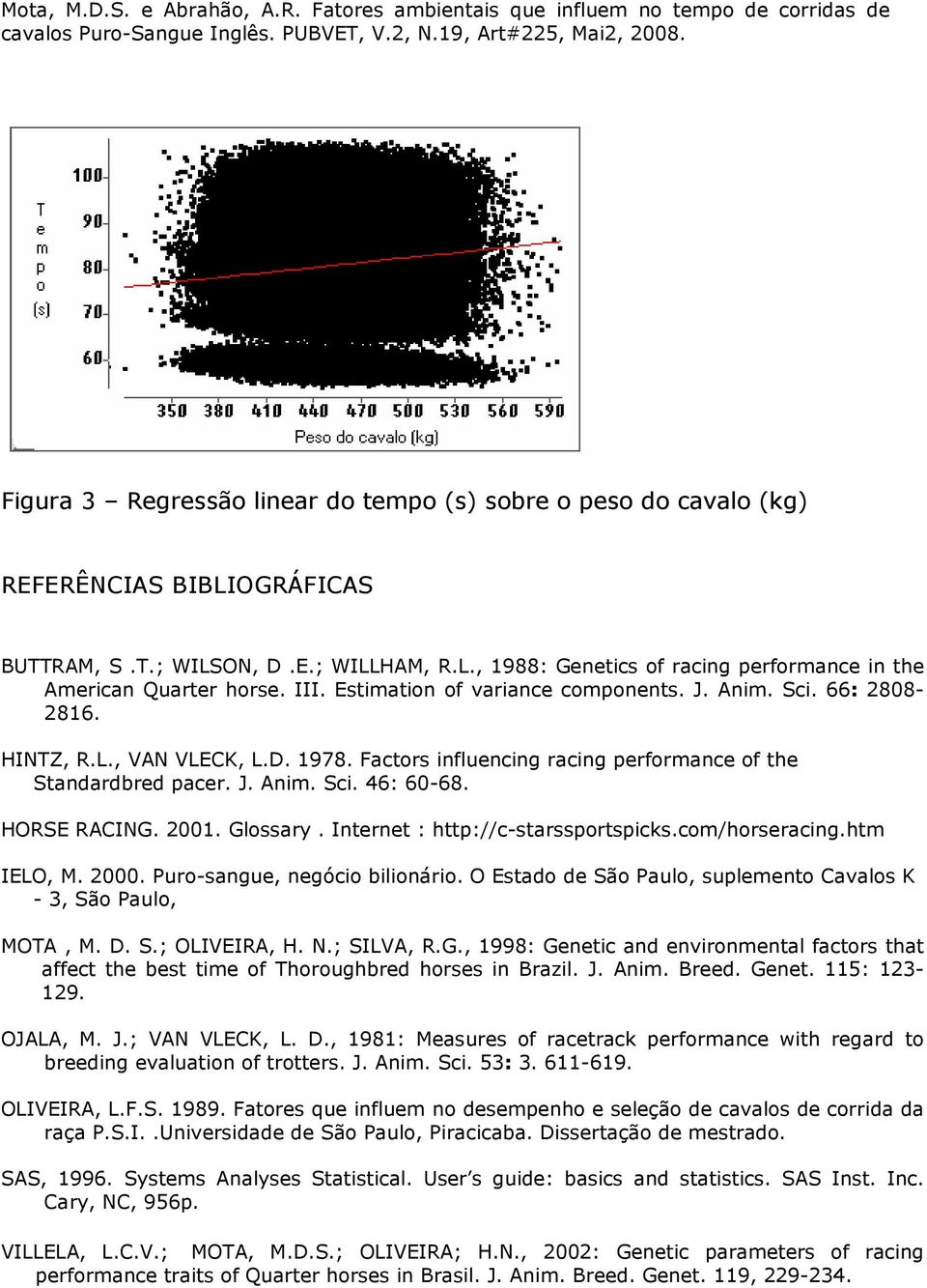 HORSE RACING. 2001. Glossary. Internet : http://c-starssportspicks.com/horseracing.htm IELO, M. 2000. Puro-sangue, negócio bilionário.