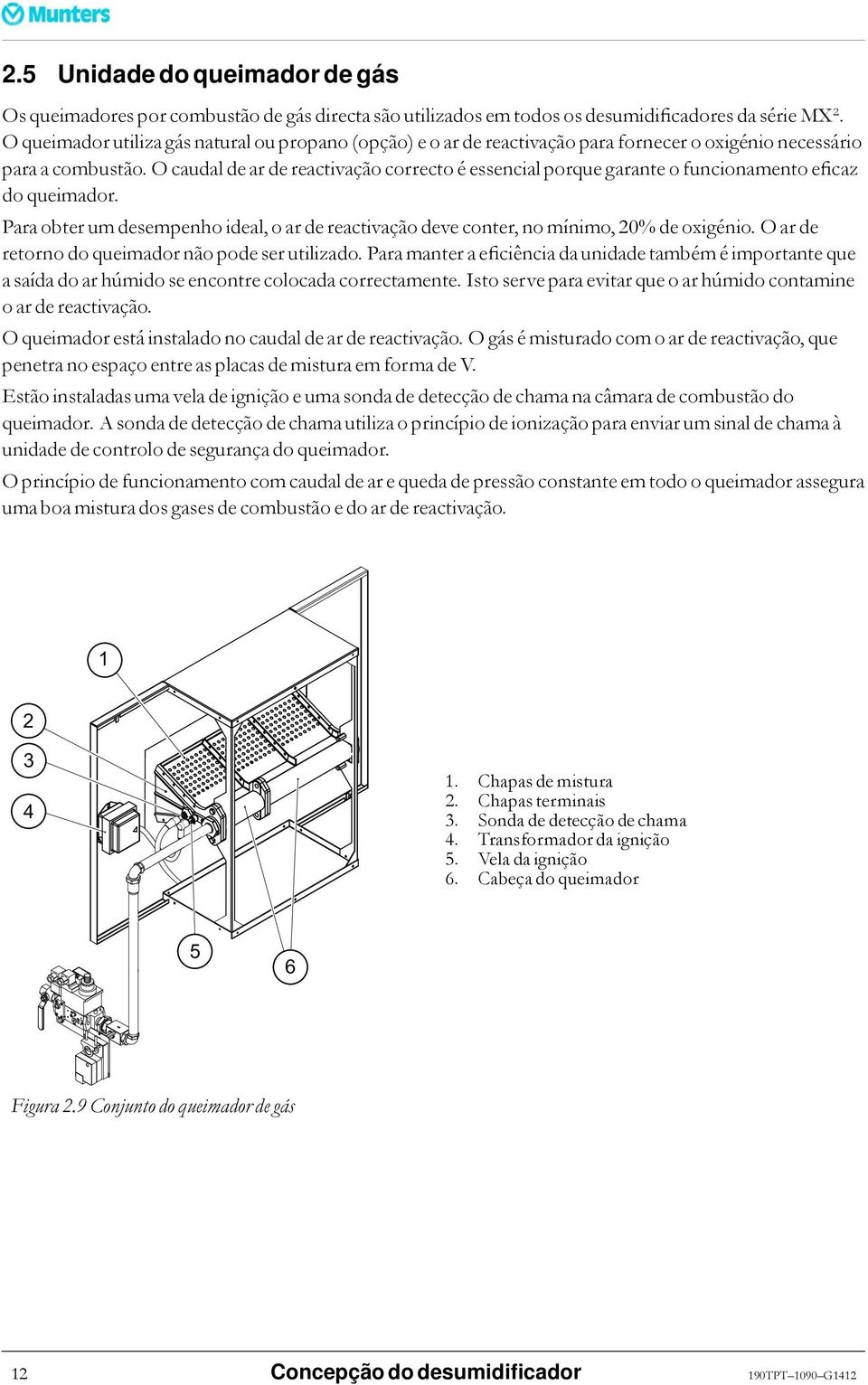 O caudal de ar de reactivação correcto é essencial porque garante o funcionamento eficaz do queimador. Para obter um desempenho ideal, o ar de reactivação deve conter, no mínimo, 20% de oxigénio.