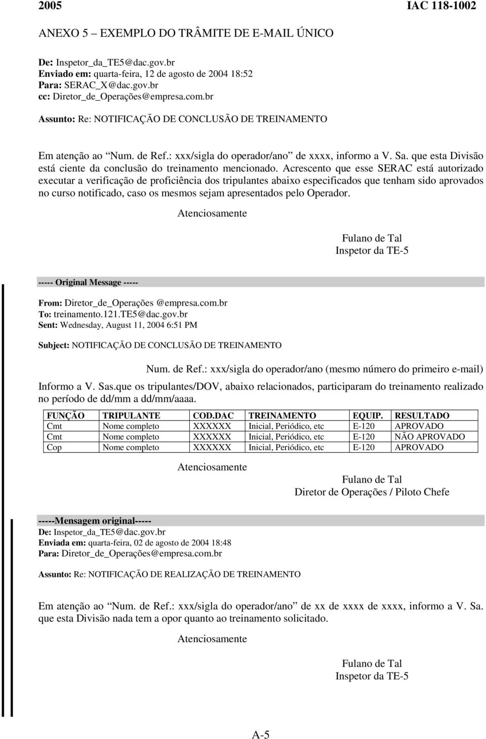 que esta Divisão está ciente da conclusão do treinamento mencionado.