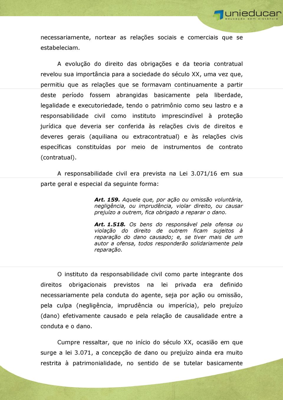 período fossem abrangidas basicamente pela liberdade, legalidade e executoriedade, tendo o patrimônio como seu lastro e a responsabilidade civil como instituto imprescindível à proteção jurídica que