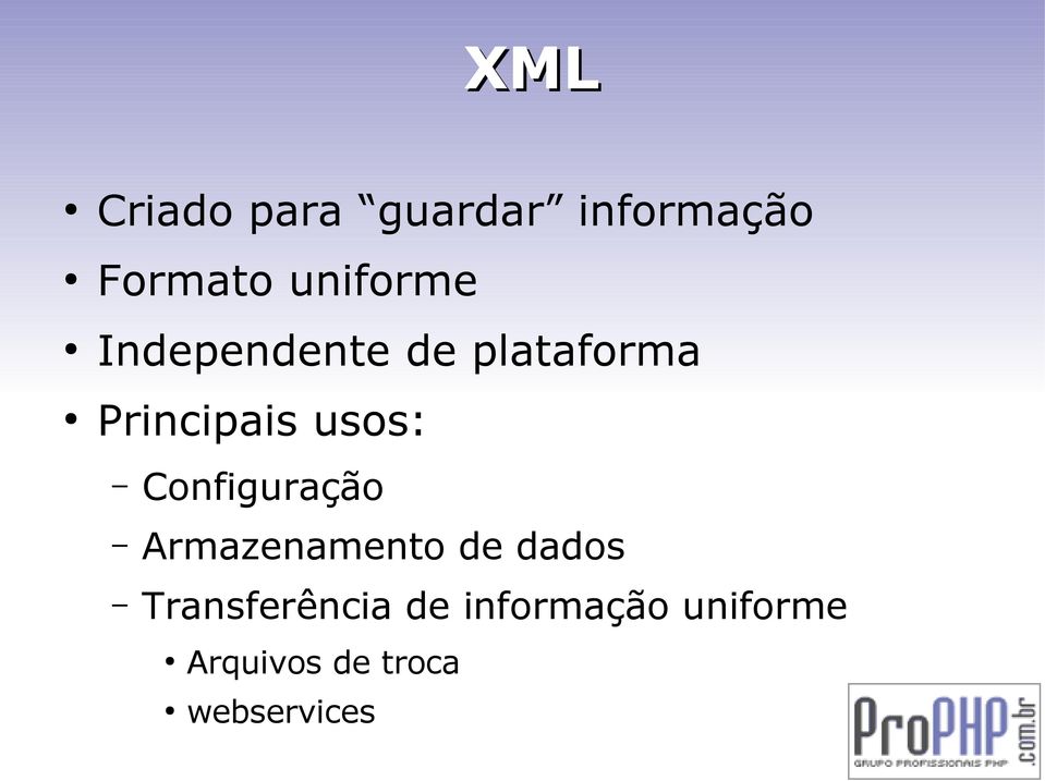 usos: Configuração Armazenamento de dados