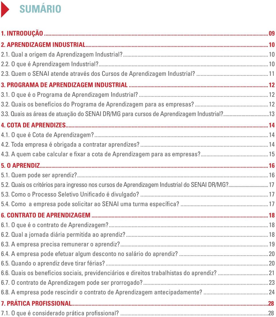 ...12 3.3. Quais as áreas de atuação do SENAI DR/MG para cursos de Aprendizagem Industrial?...13 4. COTA DE APRENDIZES...14 4.1. O que é Cota de Aprendizagem?...14 4.2. Toda empresa é obrigada a contratar aprendizes?