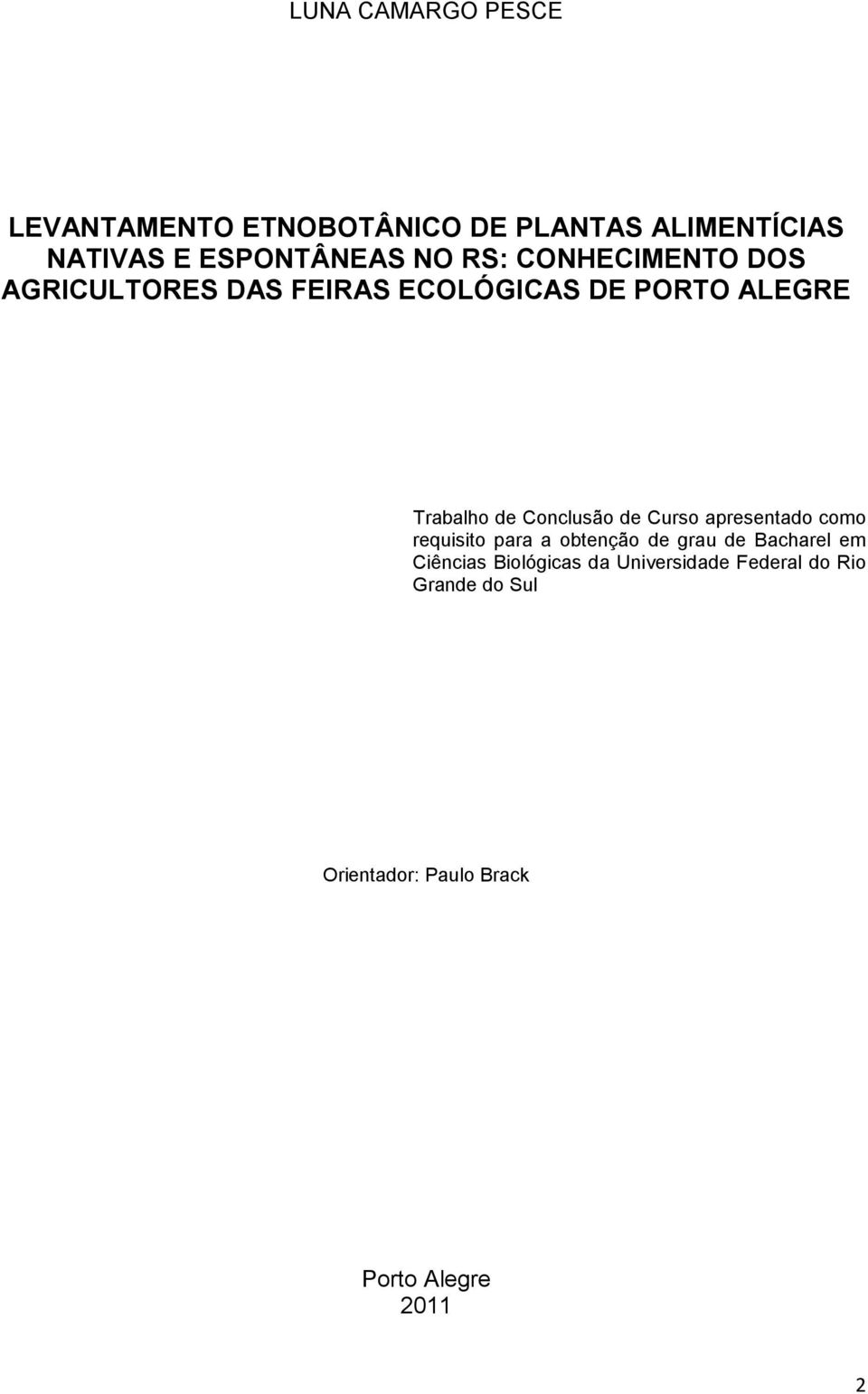 Conclusão de Curso apresentado como requisito para a obtenção de grau de Bacharel em