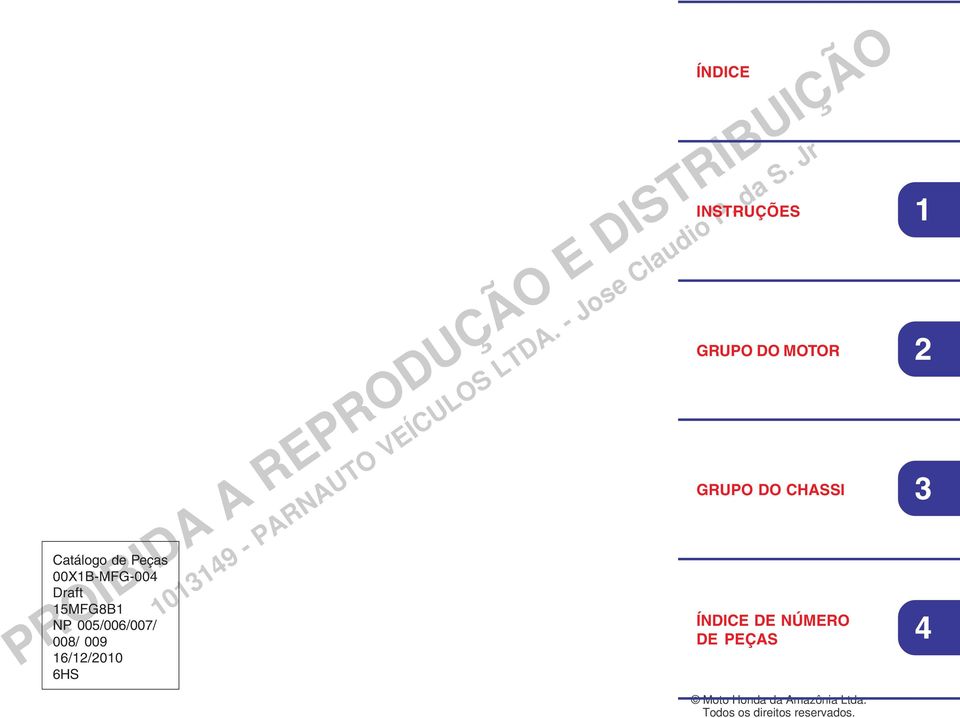 6HS ÍNDICE INSTRUÇÕES GRUPO DO MOTOR