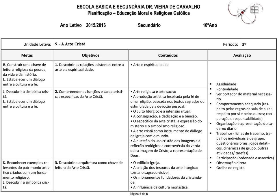 Compreender as funções e características específicas da Arte Cristã. 3. Descobrir a arquitetura como chave de leitura da Arte Cristã.