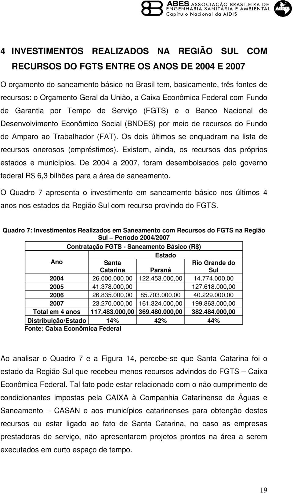 Trabalhador (FAT). Os dois últimos se enquadram na lista de recursos onerosos (empréstimos). Existem, ainda, os recursos dos próprios estados e municípios.