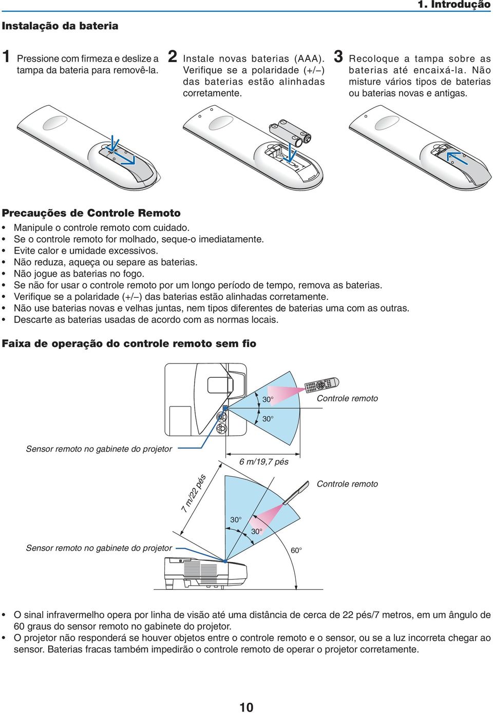 OPEN OPEN Precauções de Controle Remoto Manipule o controle remoto com cuidado. Se o controle remoto for molhado, seque-o imediatamente. Evite calor e umidade excessivos.