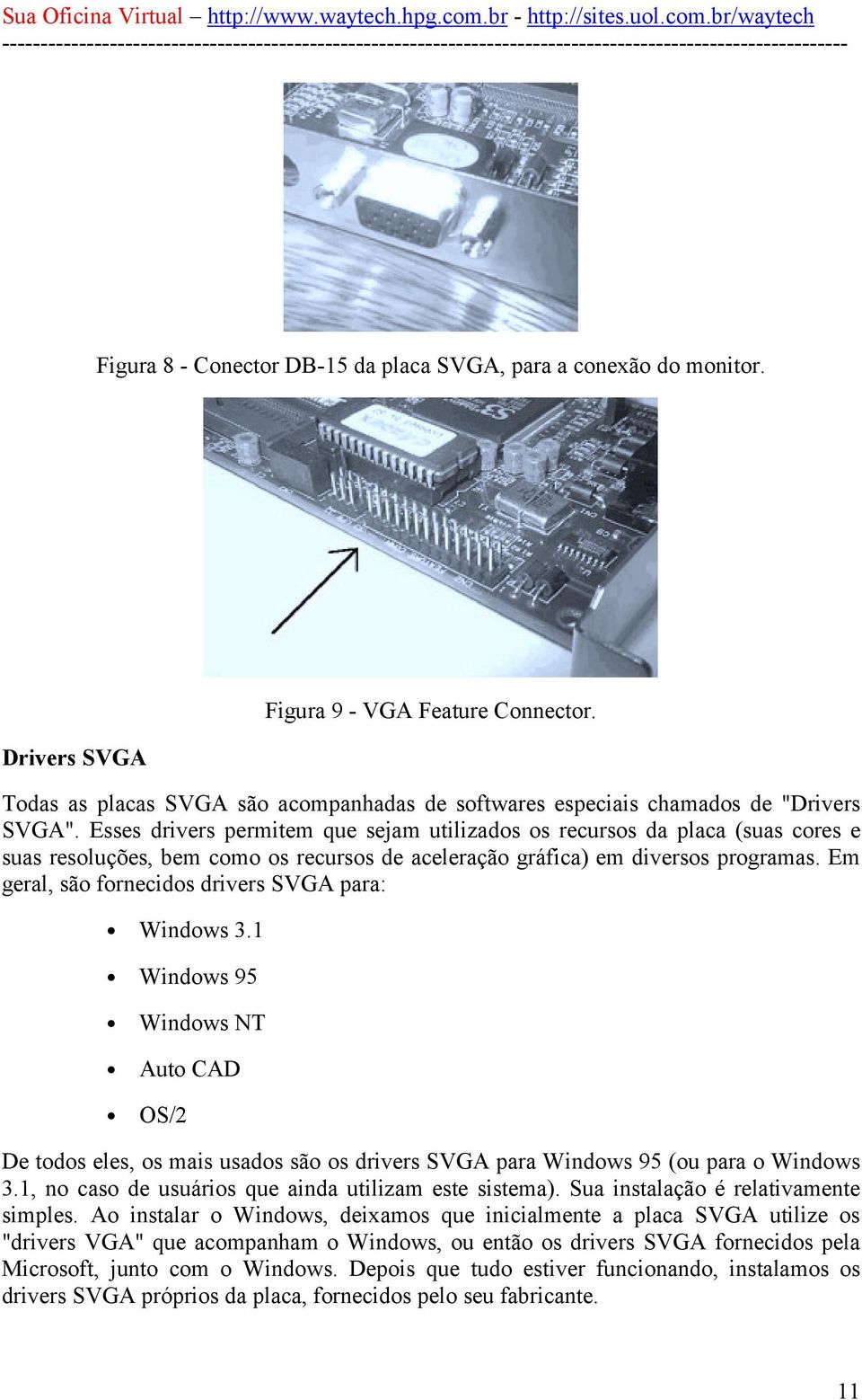 Esses drivers permitem que sejam utilizados os recursos da placa (suas cores e suas resoluções, bem como os recursos de aceleração gráfica) em diversos programas.