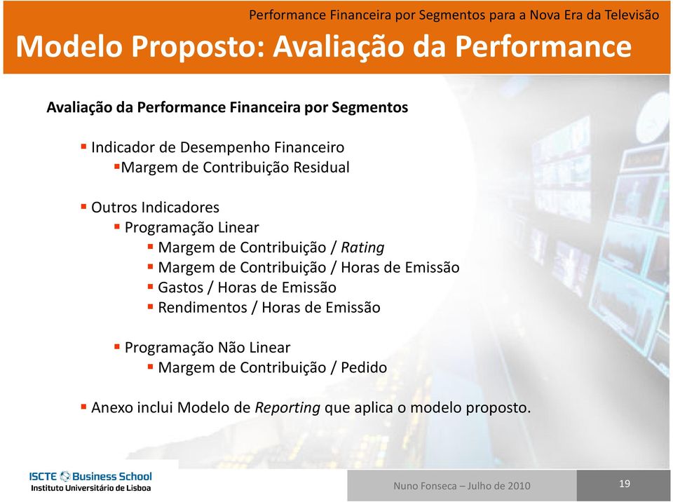 Margem de Contribuição / Horas de Emissão Gastos / Horas de Emissão Rendimentos / Horas de Emissão Programação Não