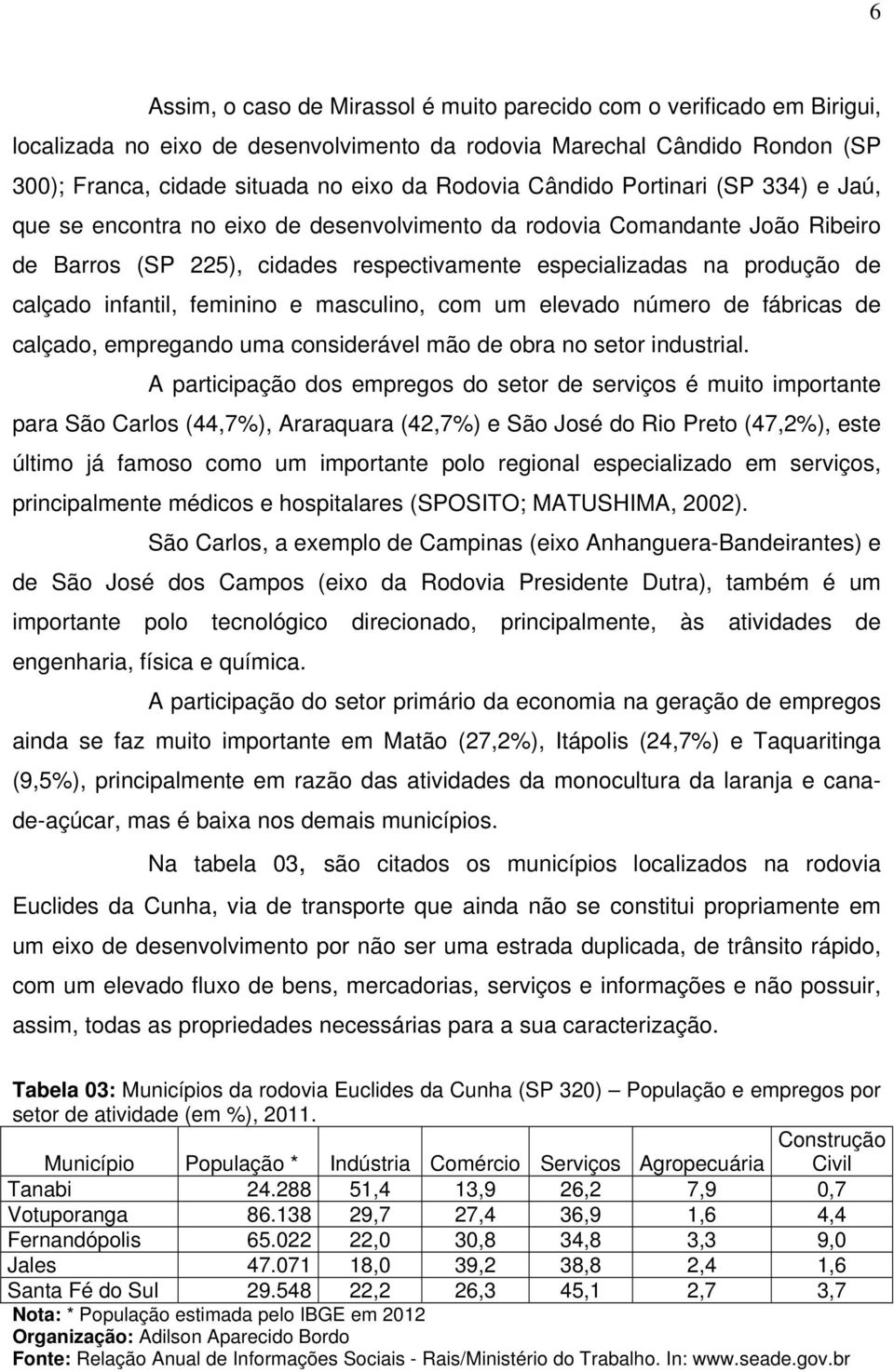 infantil, feminino e masculino, com um elevado número de fábricas de calçado, empregando uma considerável mão de obra no setor industrial.