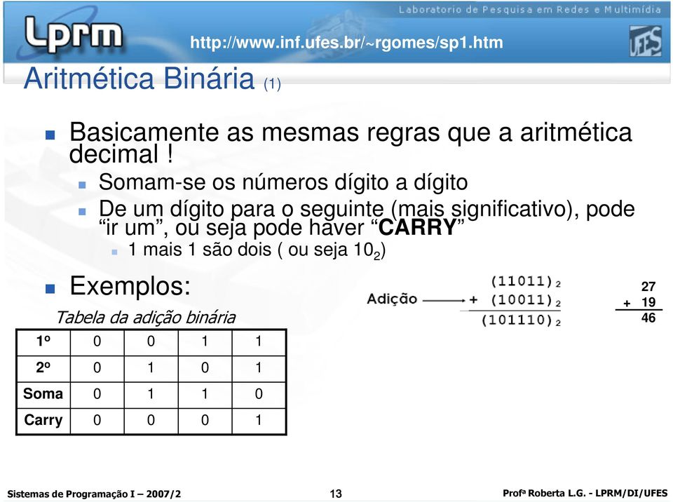 Somam-se os números dígito a dígito De um dígito para o seguinte (mais