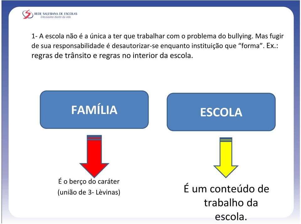 forma. Ex.: regras de trânsito e regras no interior da escola.