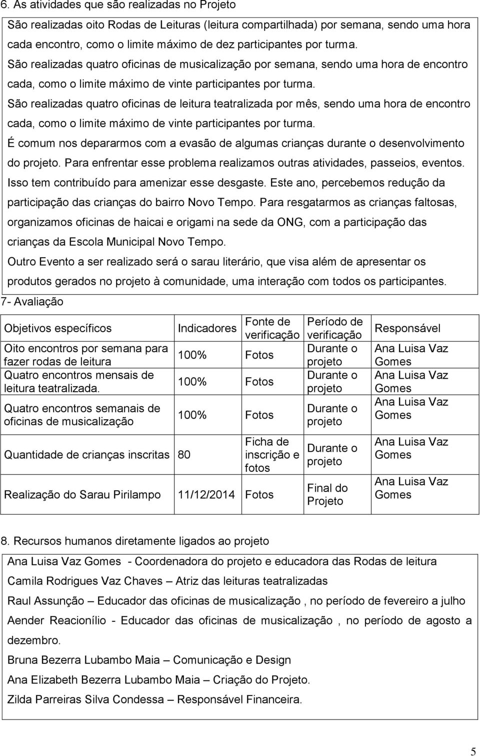 São realizadas quatro oficinas de leitura teatralizada por mês, sendo uma hora de encontro cada, como o limite máximo de vinte participantes por turma.