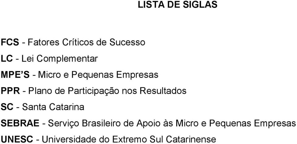 Participação nos Resultados SC - Santa Catarina SEBRAE - Serviço