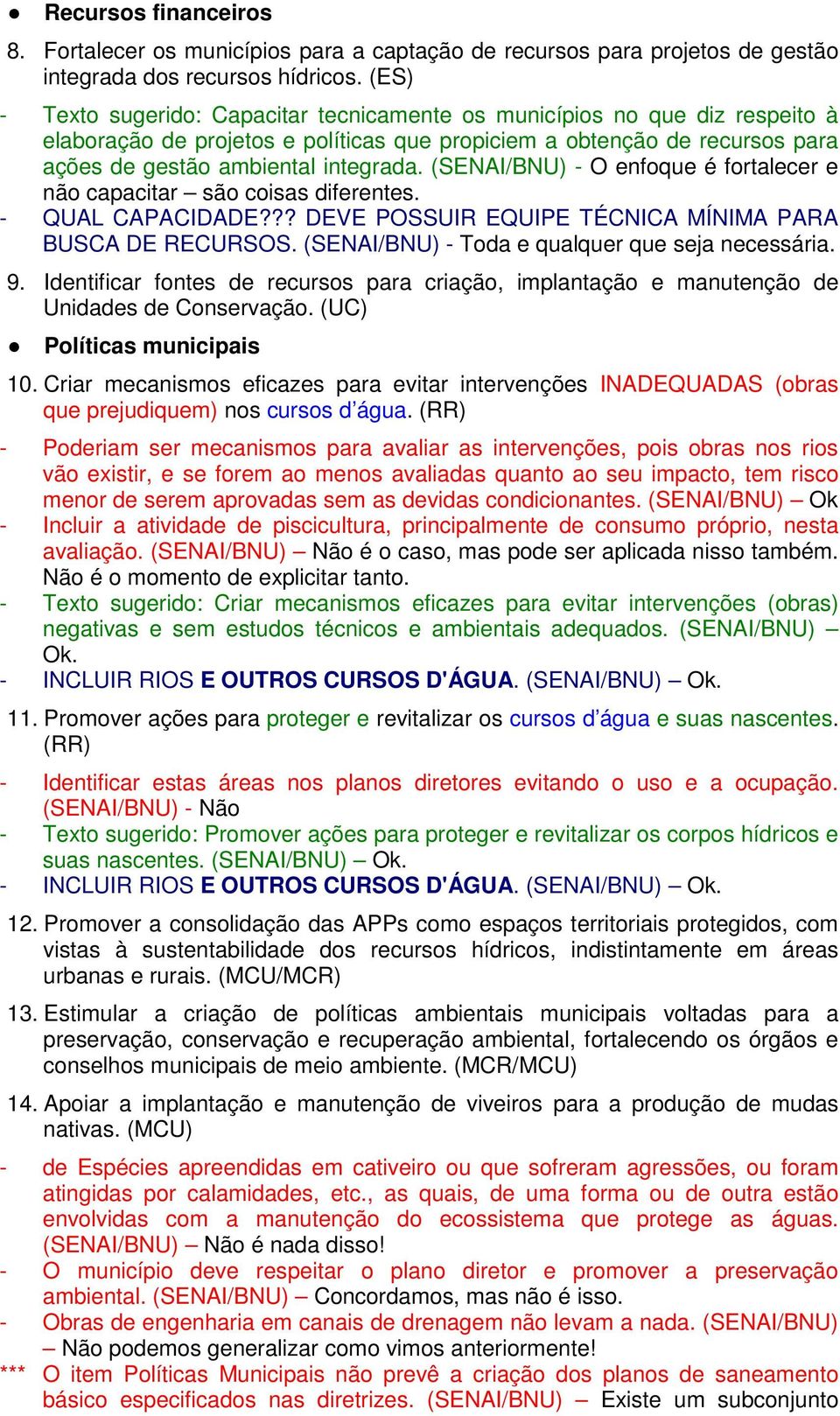 (SENAI/BNU) - O enfoque é fortalecer e não capacitar são coisas diferentes. - QUAL CAPACIDADE??? DEVE POSSUIR EQUIPE TÉCNICA MÍNIMA PARA BUSCA DE RECURSOS.