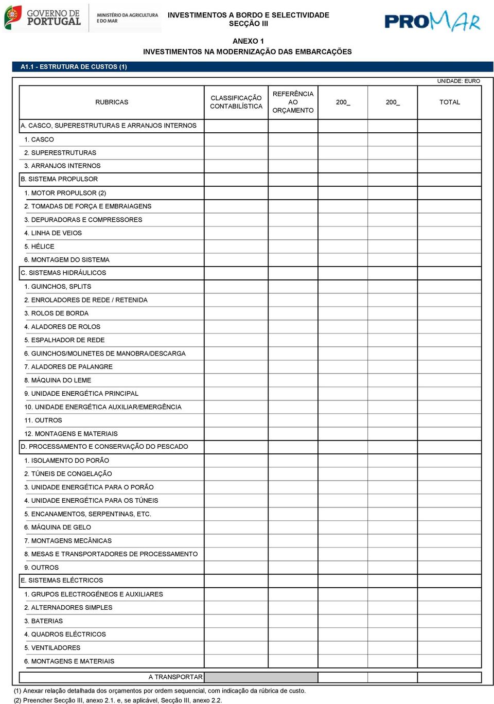 ARRANJOS INTERNOS B. SISTEMA PROPULSOR 1. MOTOR PROPULSOR (2) 2. TOMADAS DE FORÇA E EMBRAIAGENS 3. DEPURADORAS E COMPRESSORES 4. LINHA DE VEIOS 5. HÉLICE 6. MONTAGEM DO SISTEMA C.