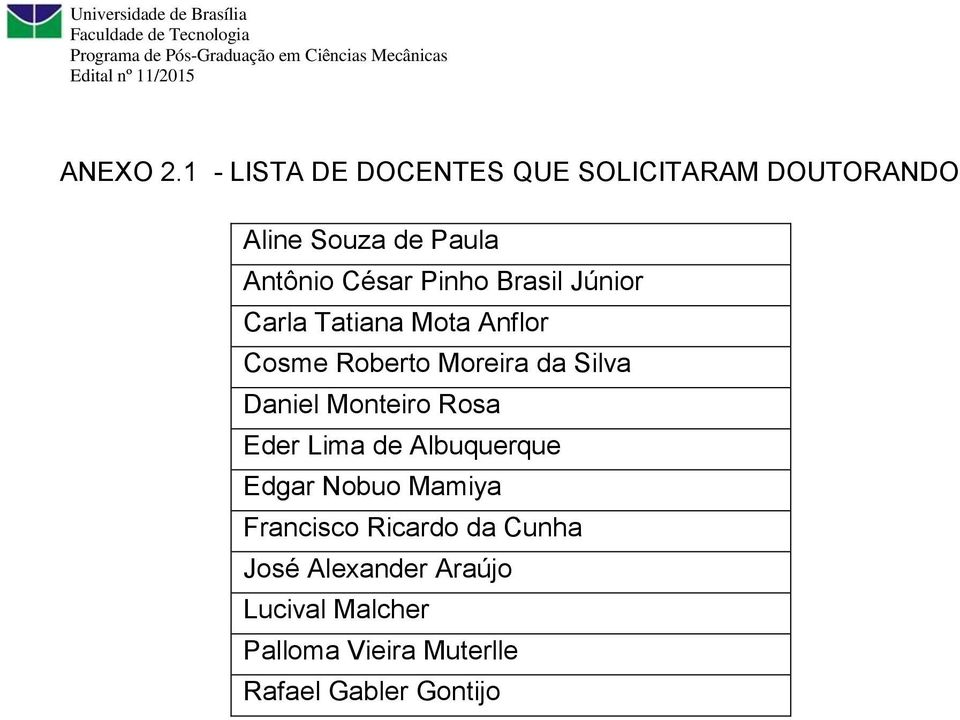 Pinho Brasil Júnior Carla Tatiana Mota Anflor Cosme Roberto Moreira da Silva Daniel