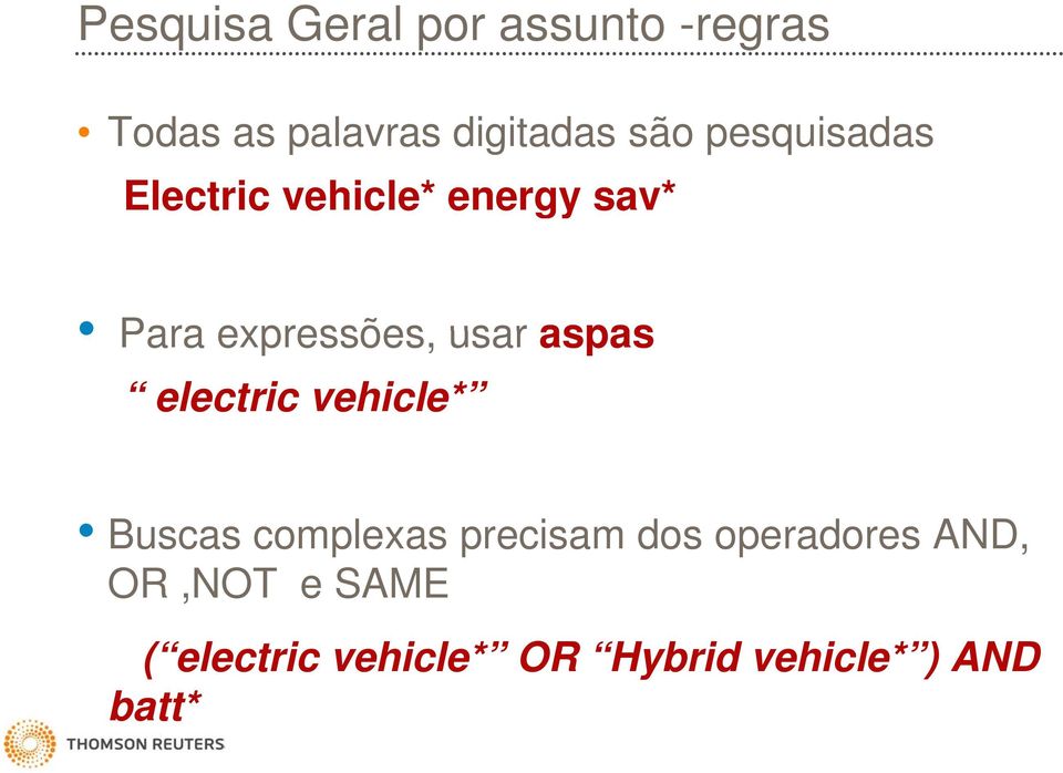 aspas electric vehicle* Buscas complexas precisam dos operadores