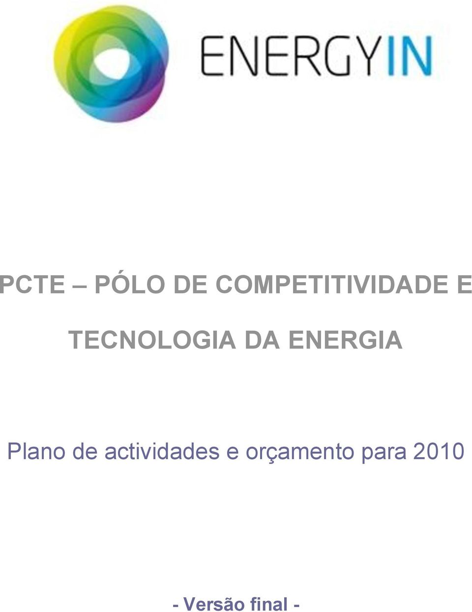 TECNOLOGIA DA ENERGIA Plano