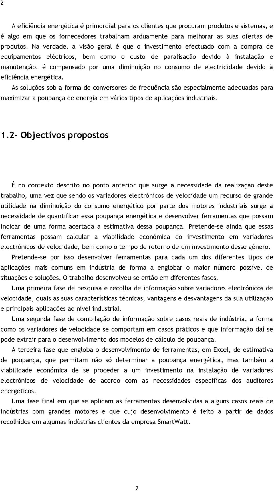 consumo de electricidade devido à eficiência energética.