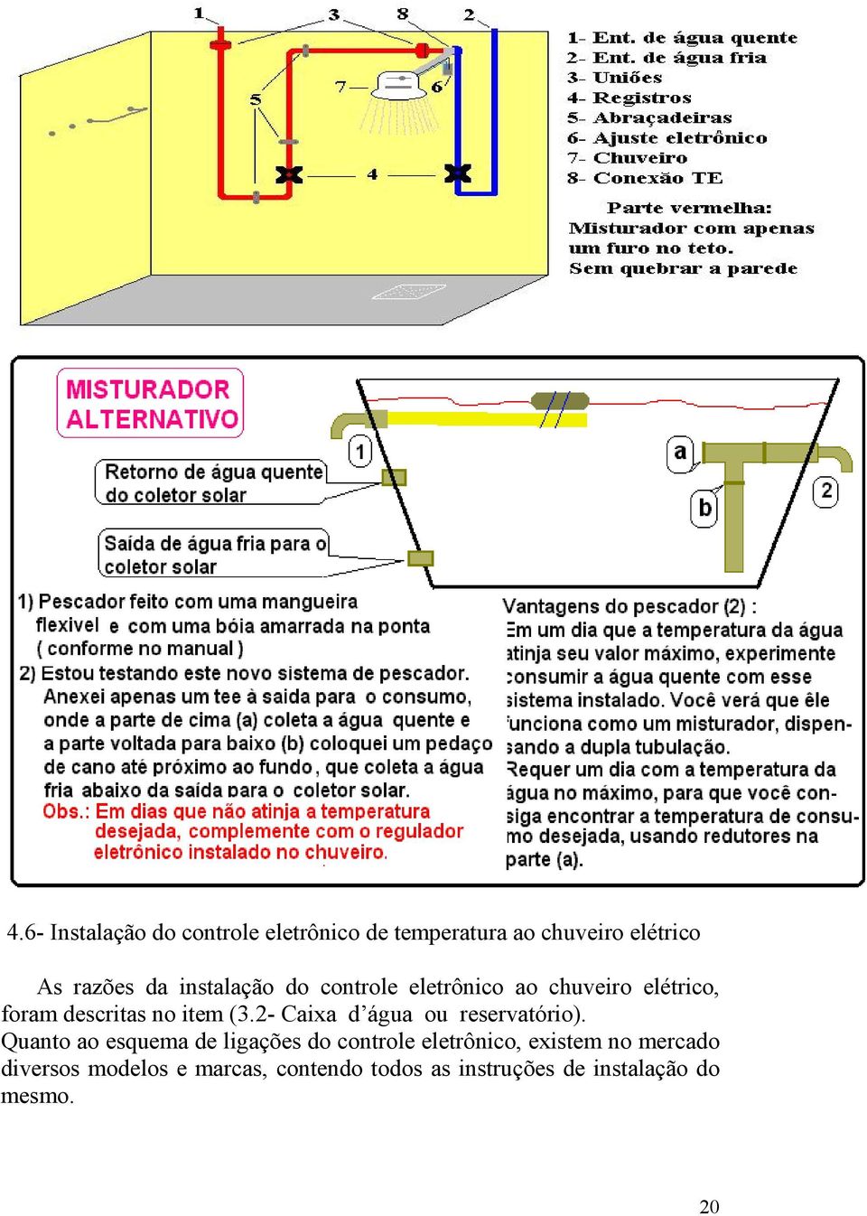 2- Caixa d água ou reservatório).