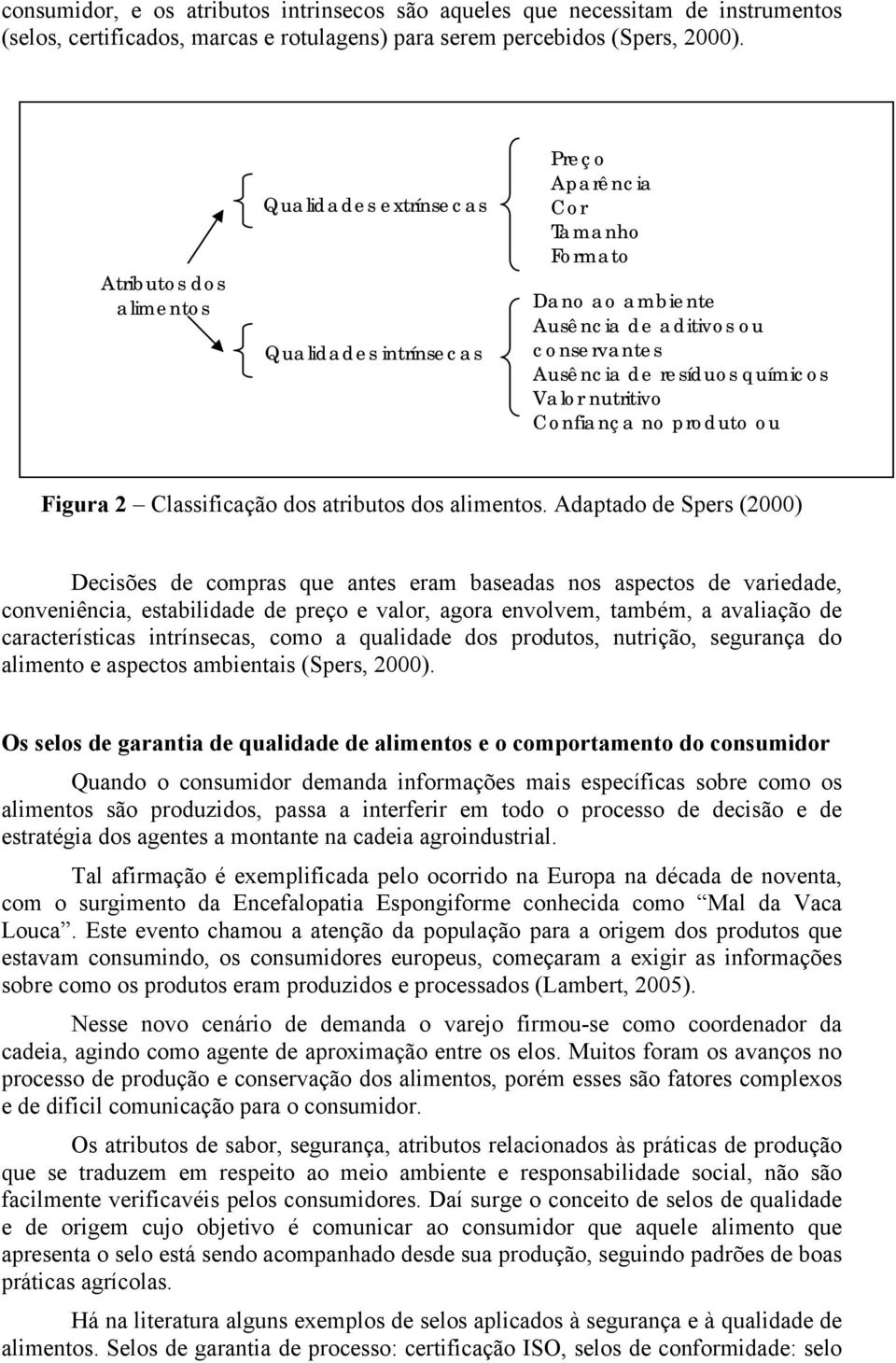 nutritivo Confiança no produto ou Figura 2 Classificação dos atributos dos alimentos.