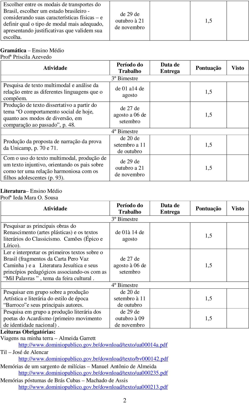 Produção de texto dissertativo a partir do tema O comportamento social de hoje, quanto aos modos de diversão, em comparação ao passado, p. 48. Produção da proposta de narração da prova da Unicamp, p.